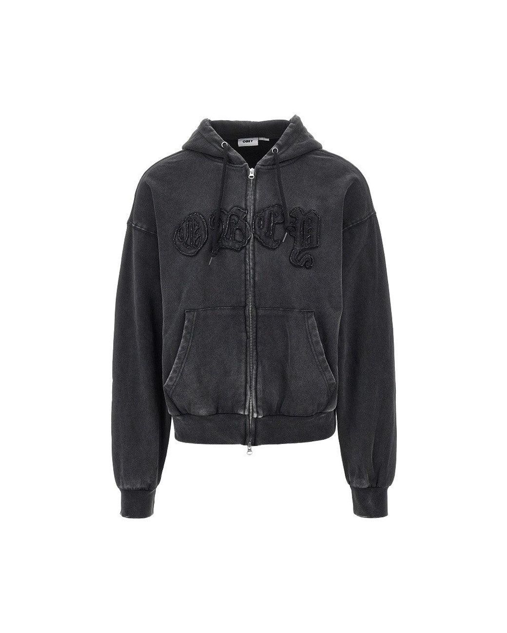 Obey Black Cotton-Blend 'Gothic' Sweatshirt for men