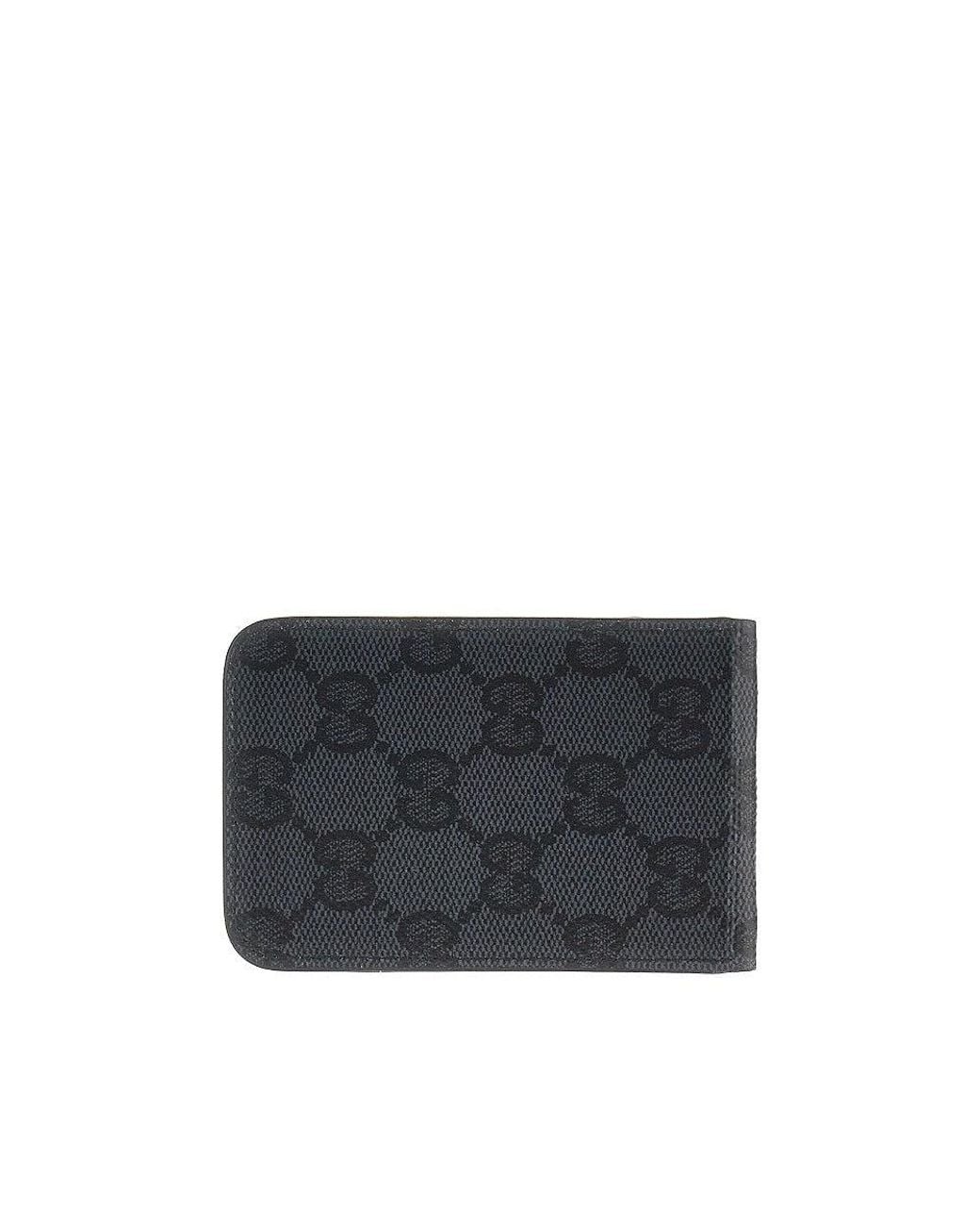 Gucci Black Gg Supreme Magnetic Card Holder for men