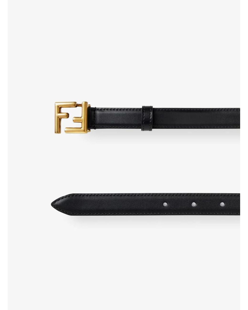 Fendi White Ff Leather Belt