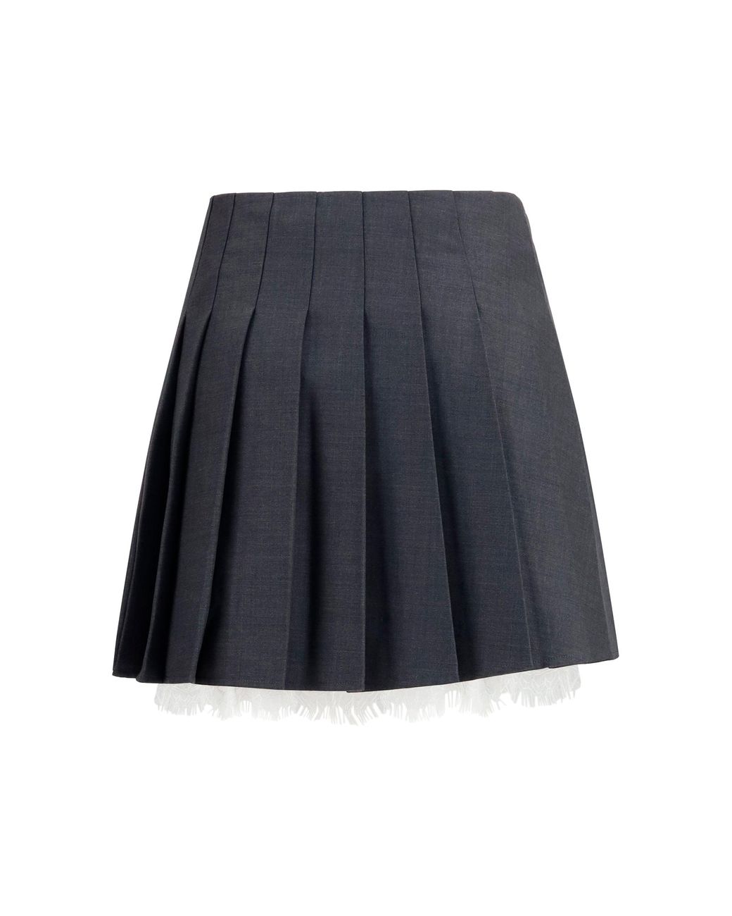 Self-Portrait Gray Pleated Mini Skirt