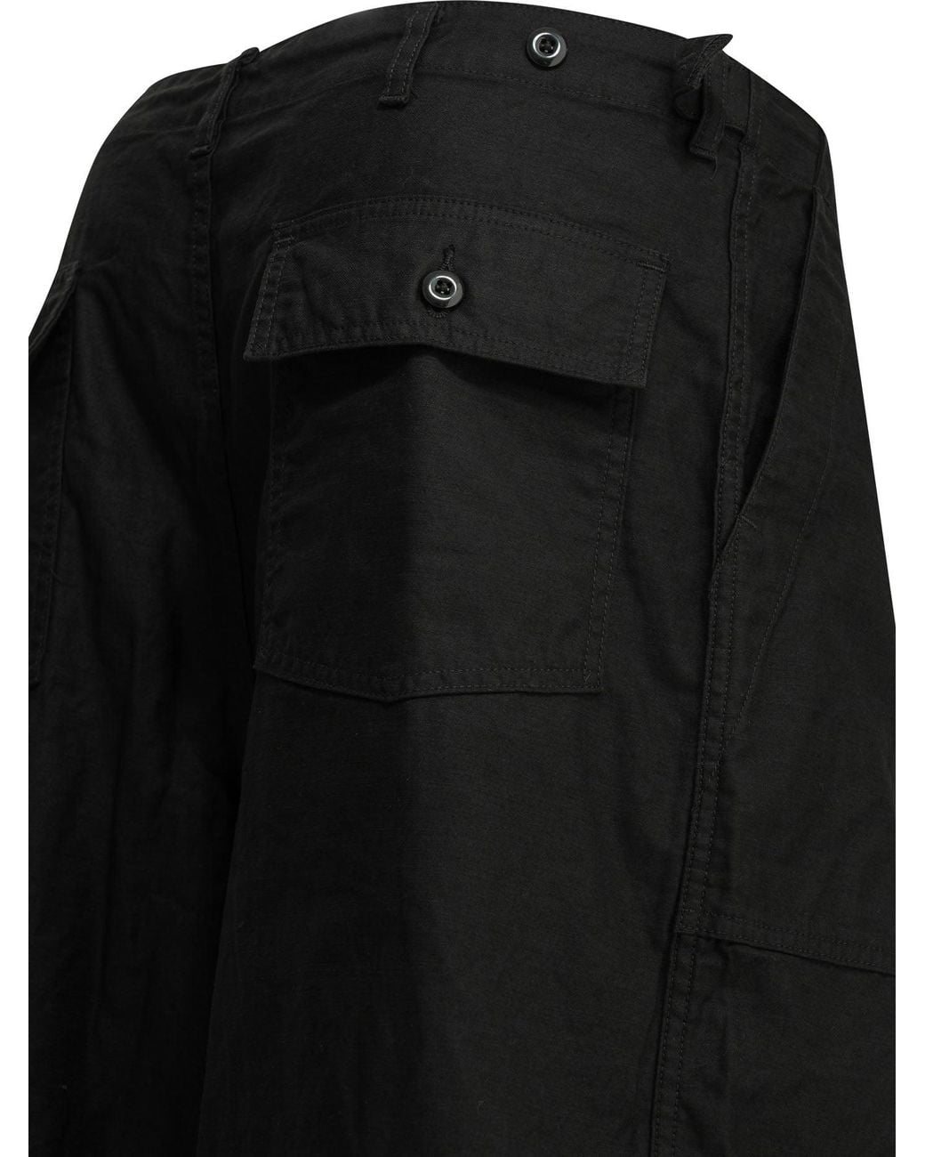 Needles Black Fatigue Cotton Parachute Pants