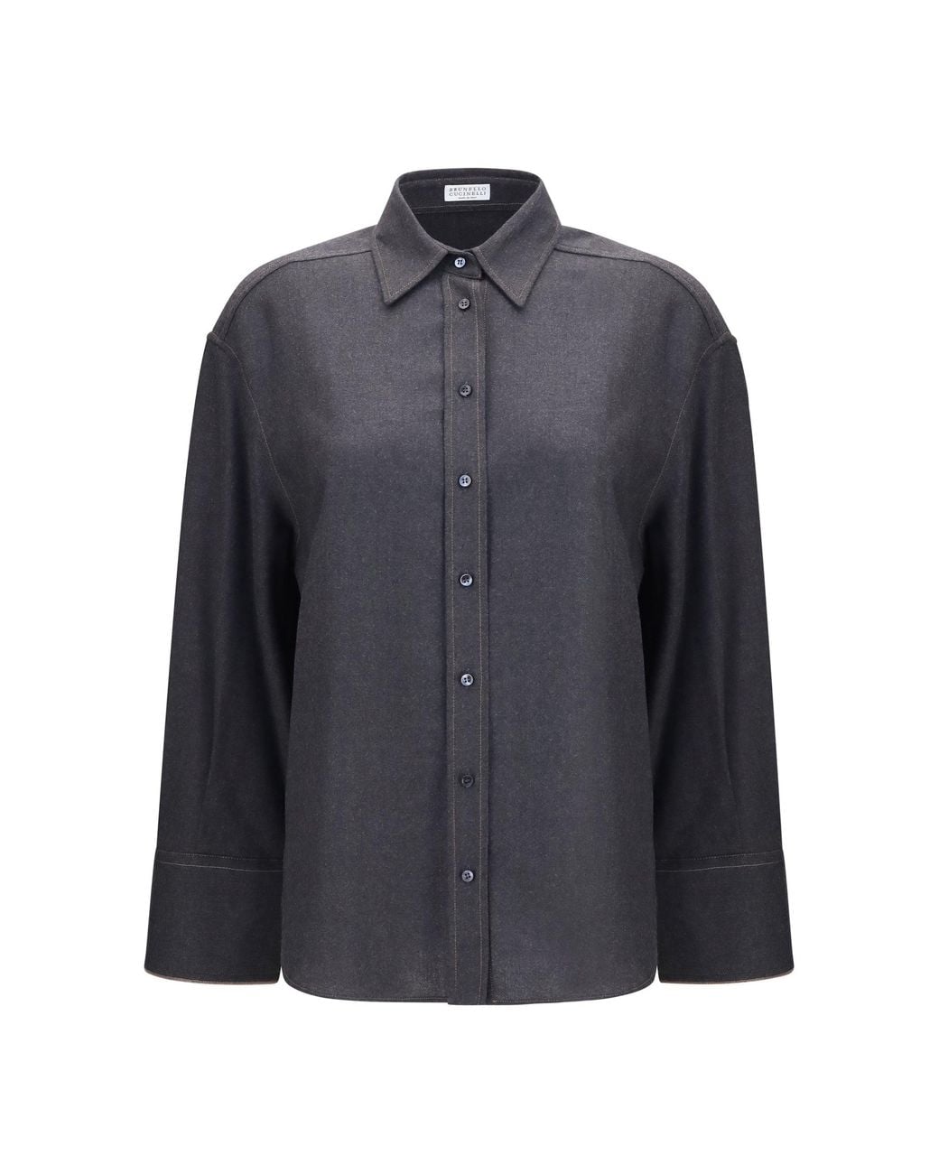 Brunello Cucinelli Blue Virgin Wool Shirt