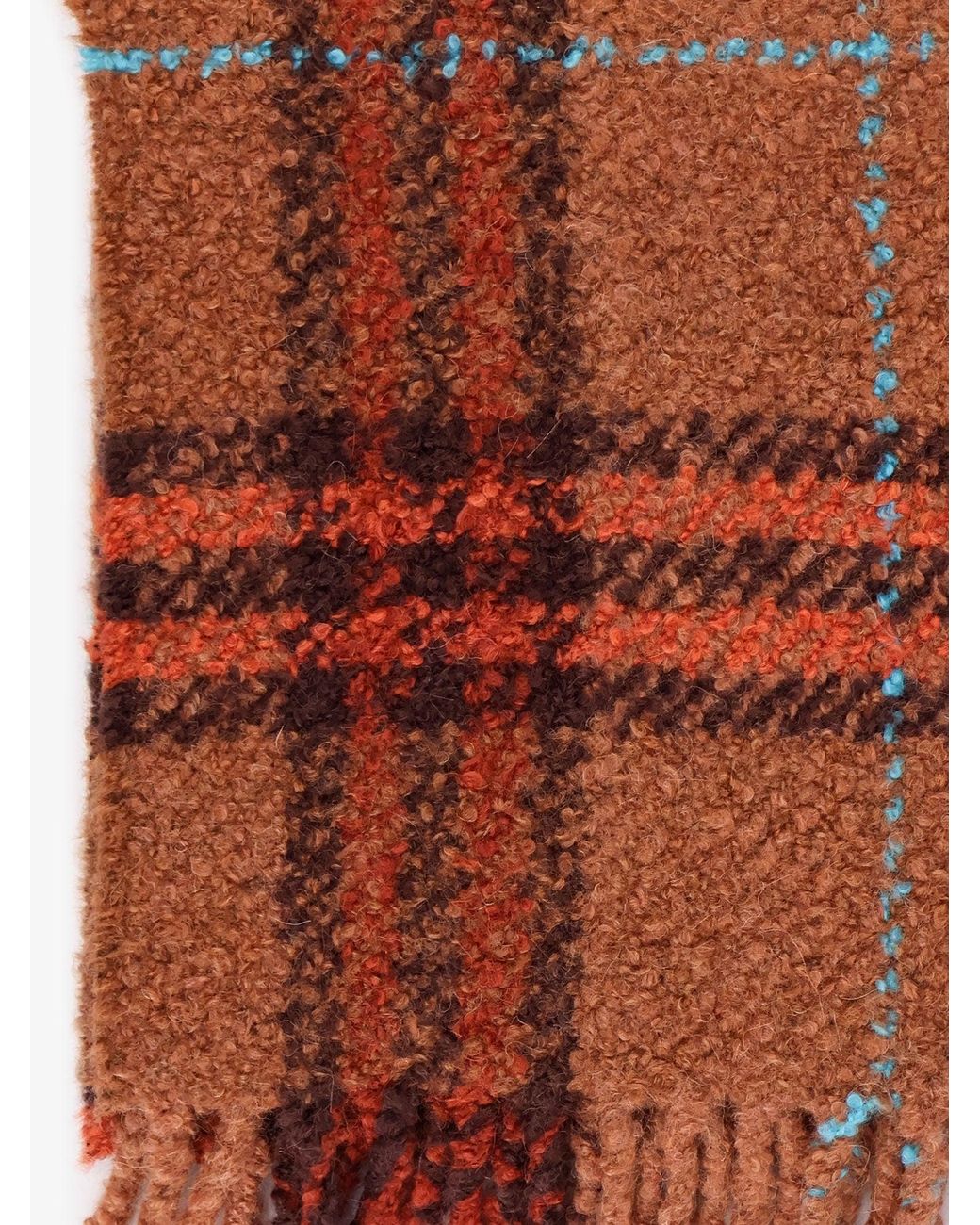 Burberry Brown Wool Blend And Alpaca Bouclé Scarf