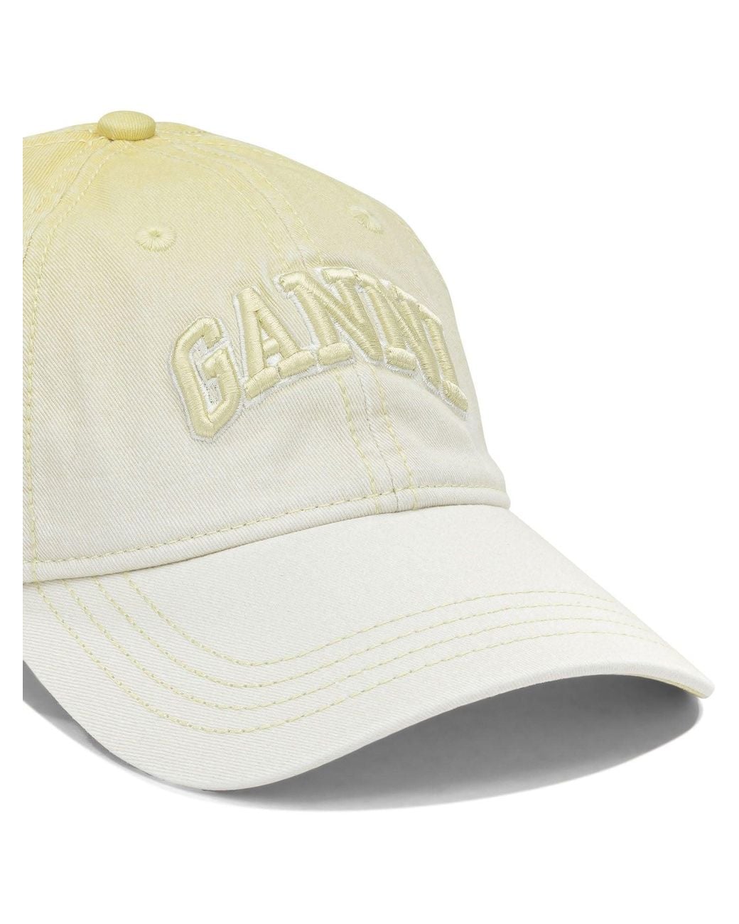 Ganni White Baseball Cap With Logo
