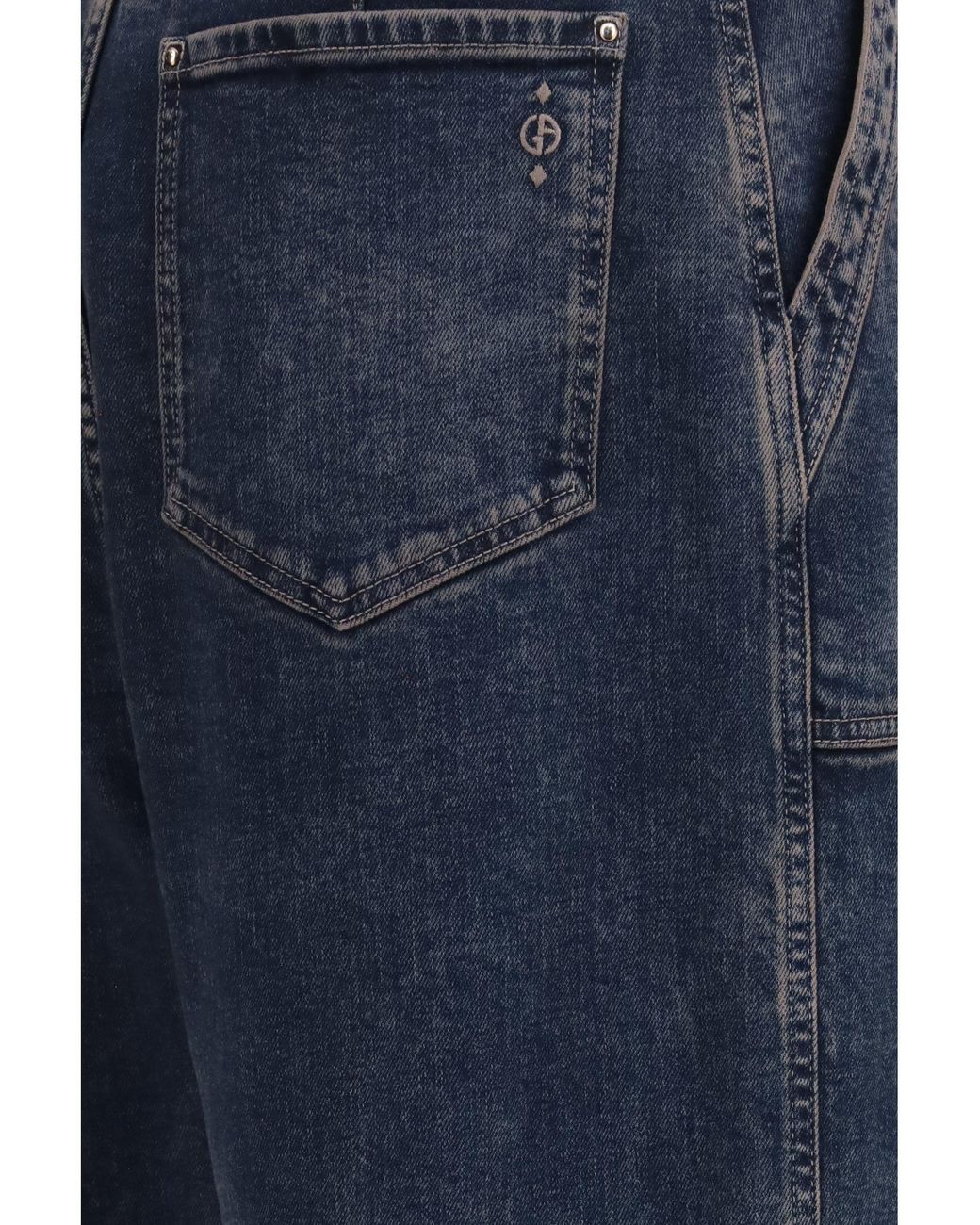 Giorgio Armani Blue Wide-Leg Jeans With Belt