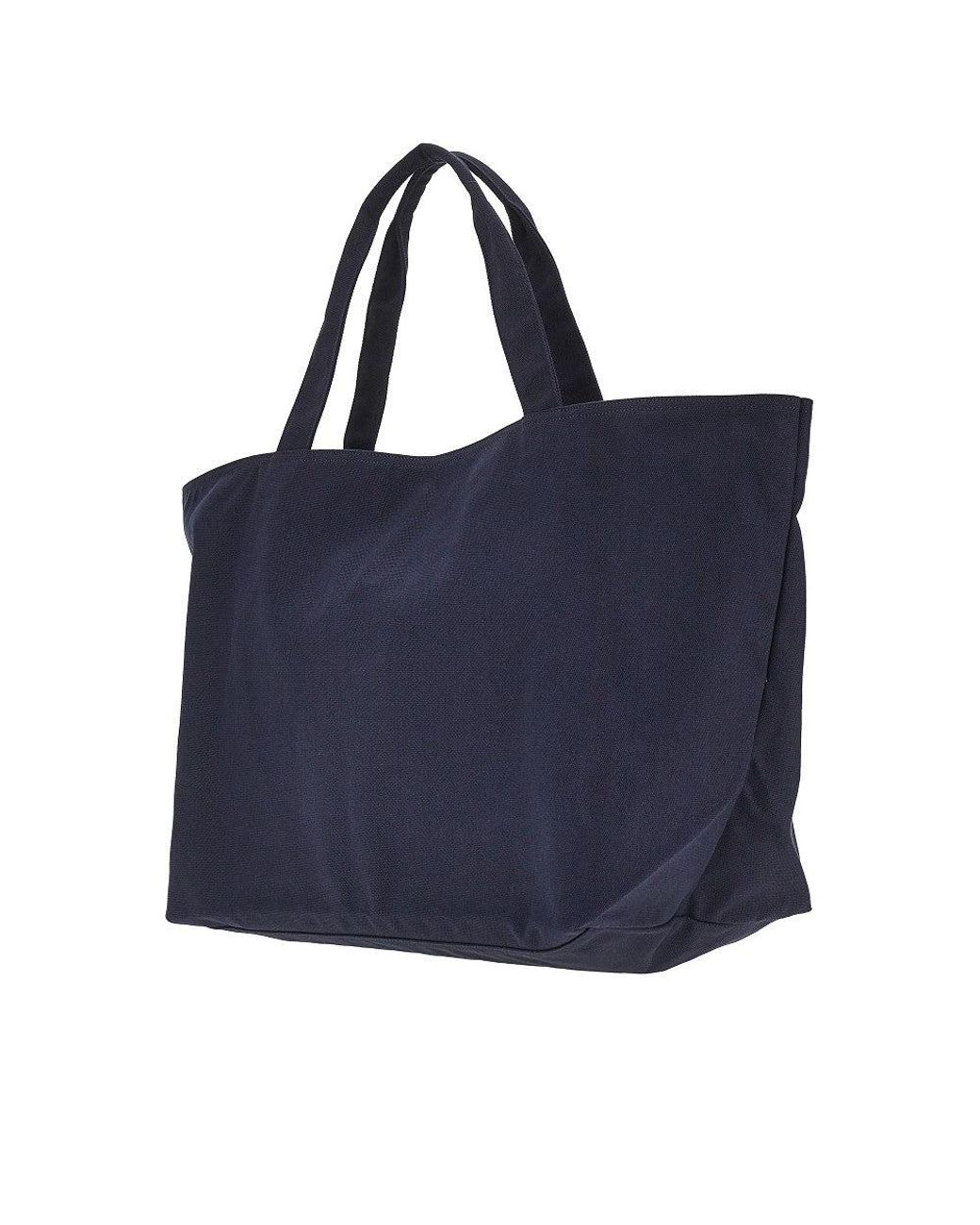 Emporio Armani Blue Canvas Beachwear Tote Bag