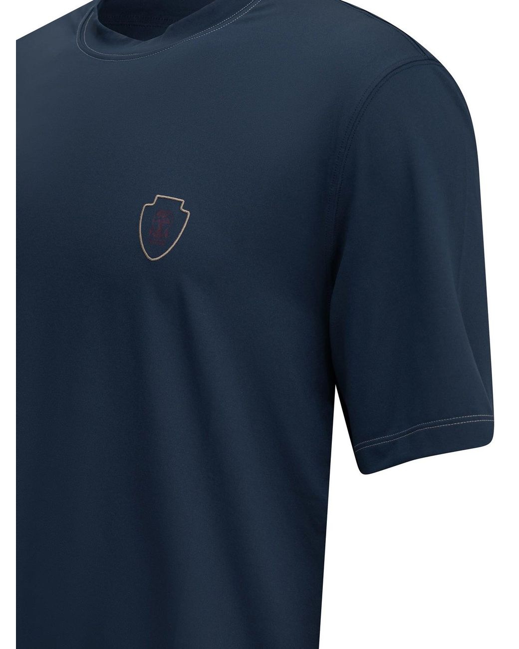 Brunello Cucinelli Blue Crewneck T-Shirt for men