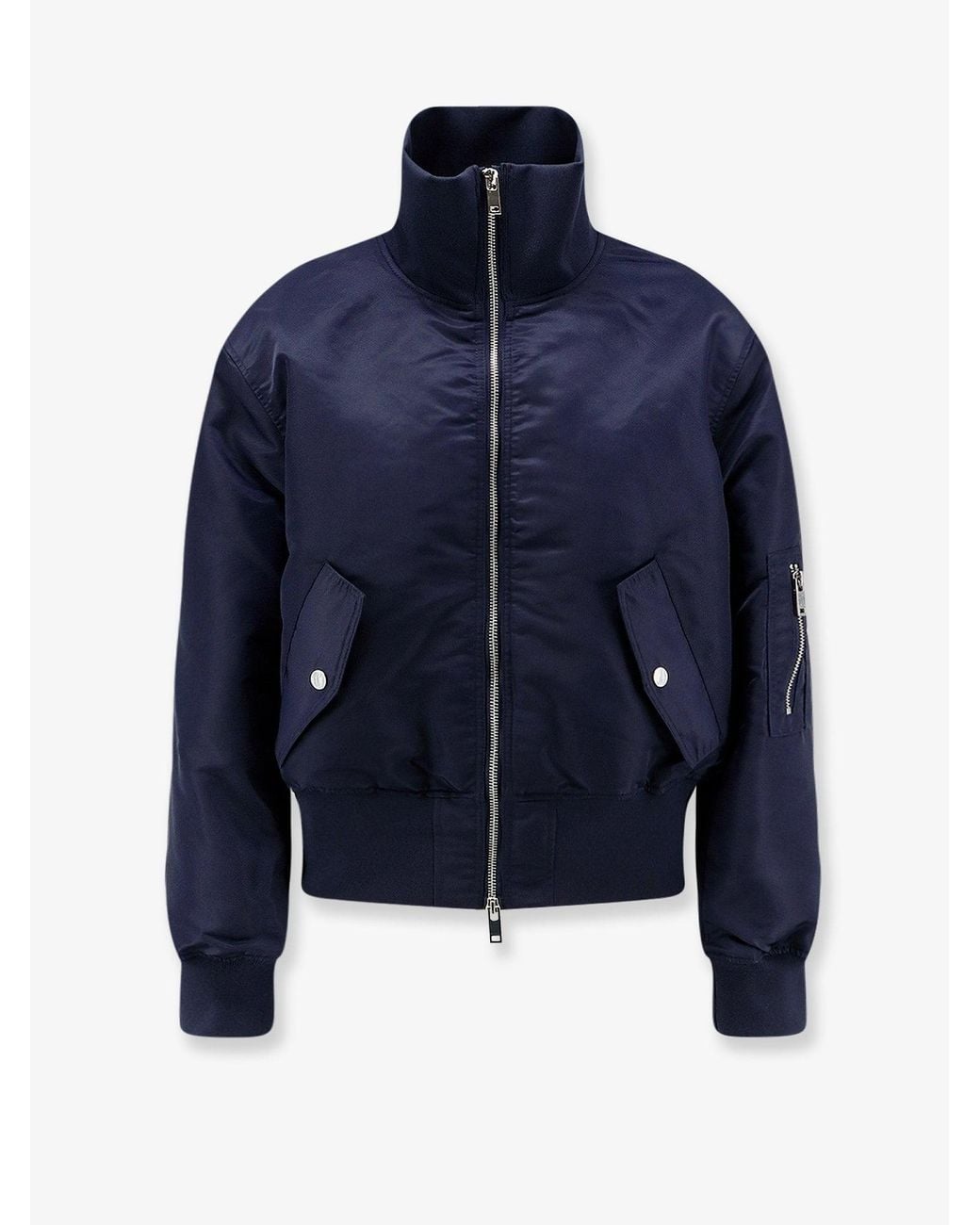 Frankie Shop Blue Nylon Crop Jacket