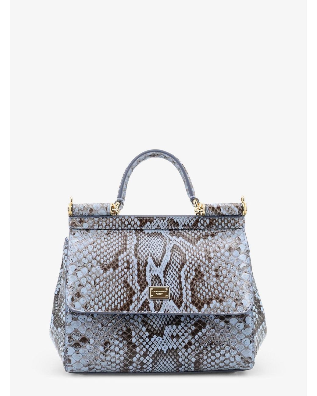 Dolce & Gabbana Blue Handbag Sicily Python