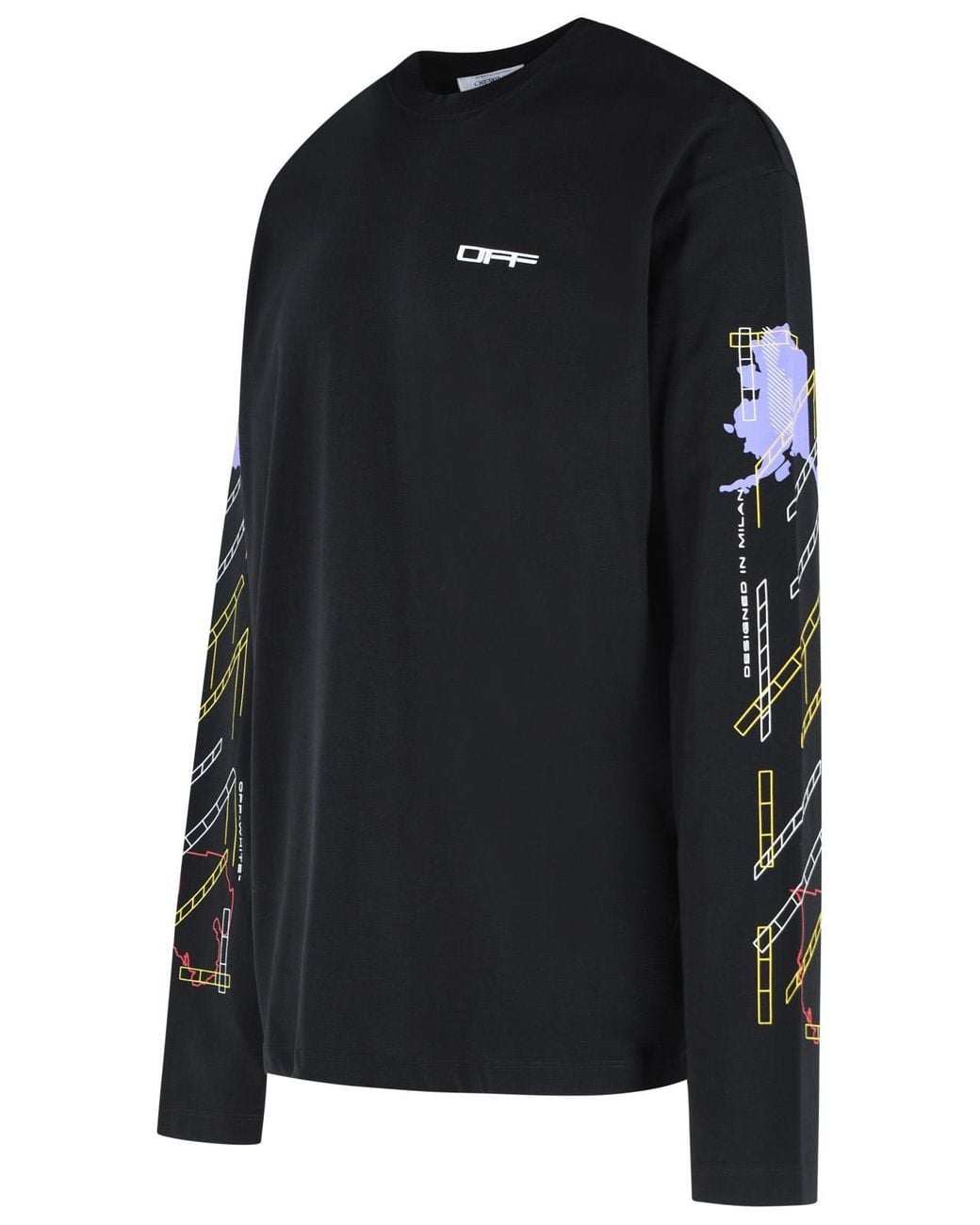 Off-White c/o Virgil Abloh Black 'Archigeography Arrow' Cotton T-Shirt for men