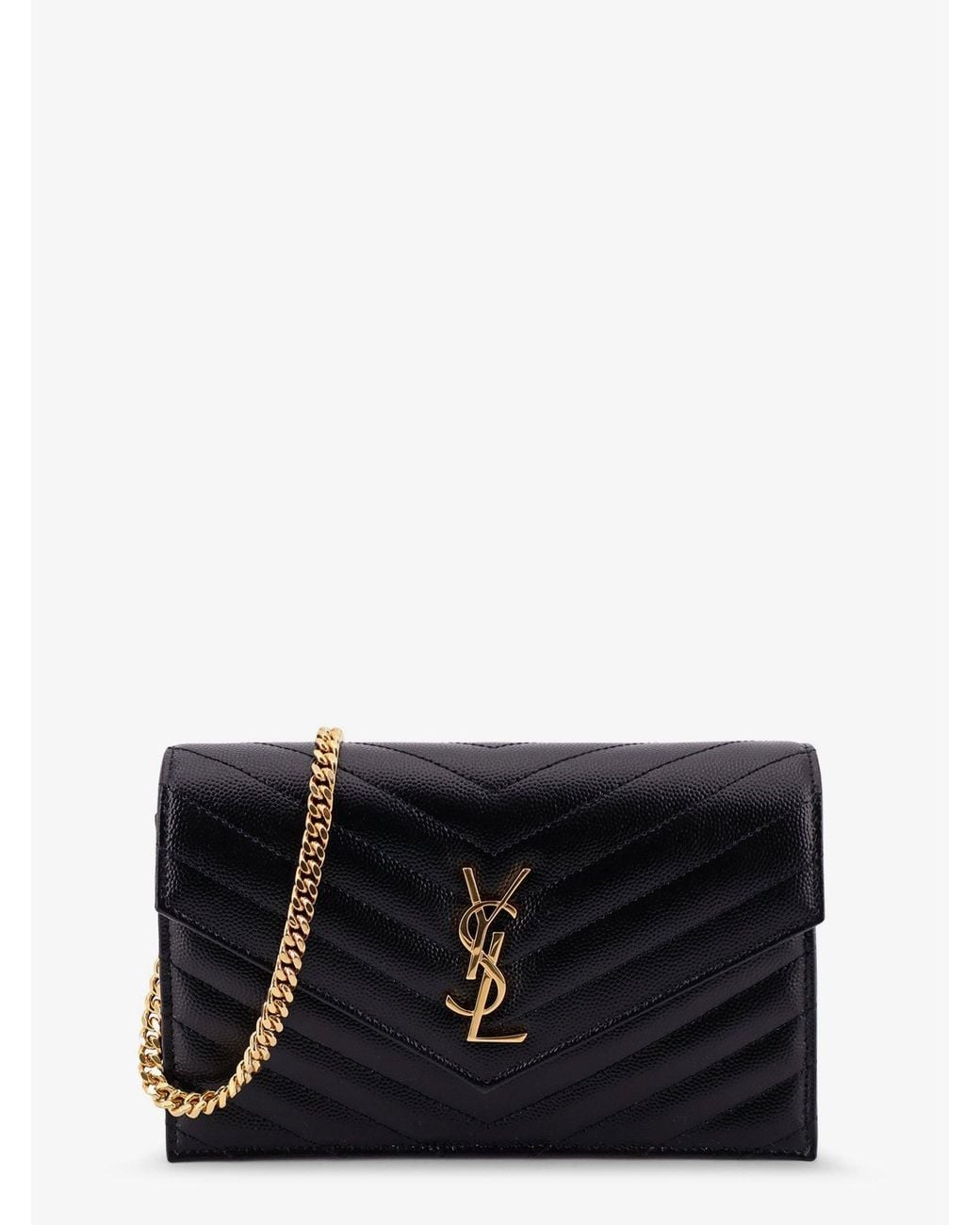 Saint Laurent Black Cassandre Envelope Clutch