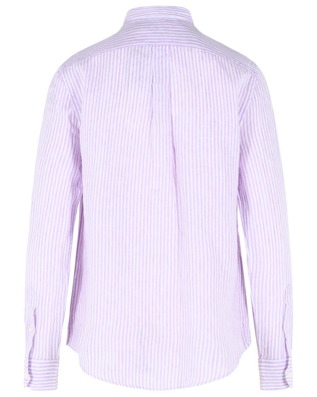 Polo Ralph Lauren Purple Lilac Striped Linen Shirt