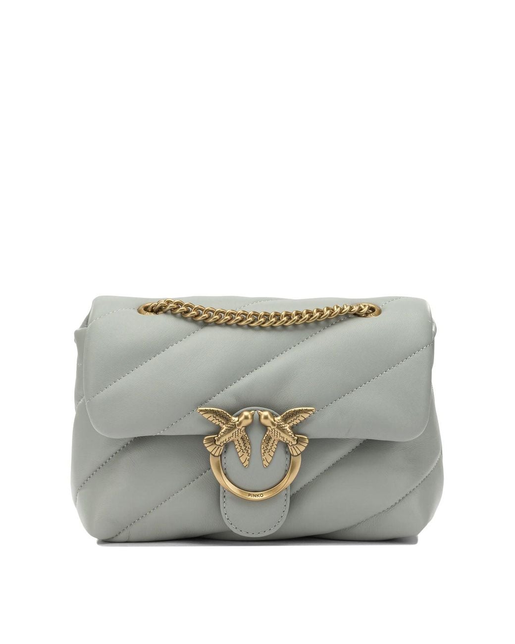 Pinko Gray Leather Crossbody Bag