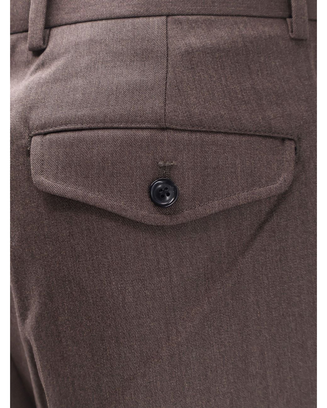 TONYWACK Brown Wool Blend Trousers for men