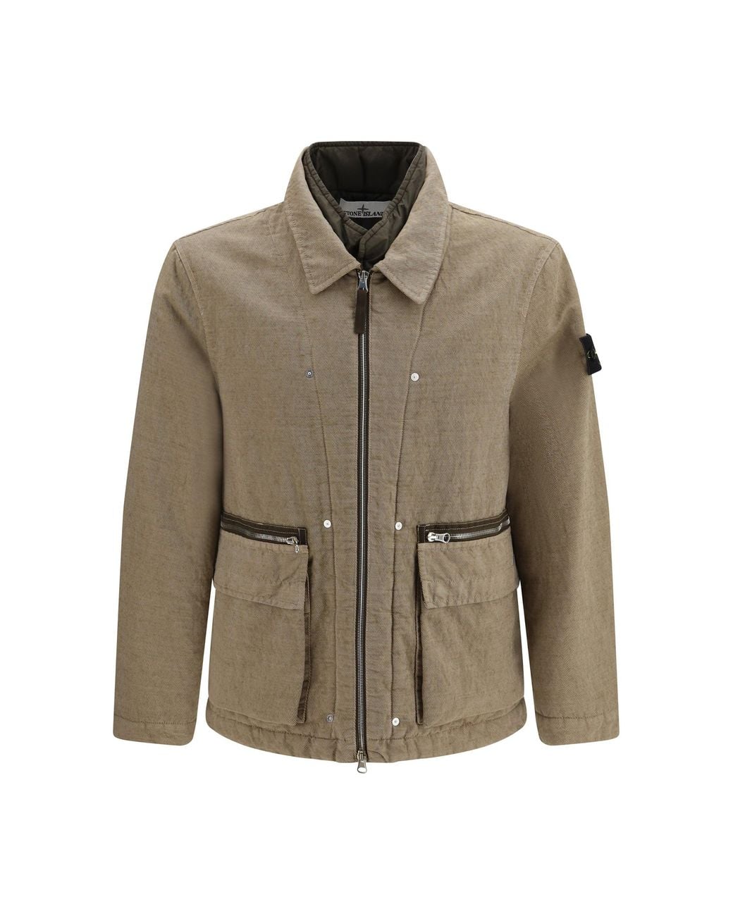 Stone Island Natural Padded Cotton Wool-Blend Jacket Biscuit for men