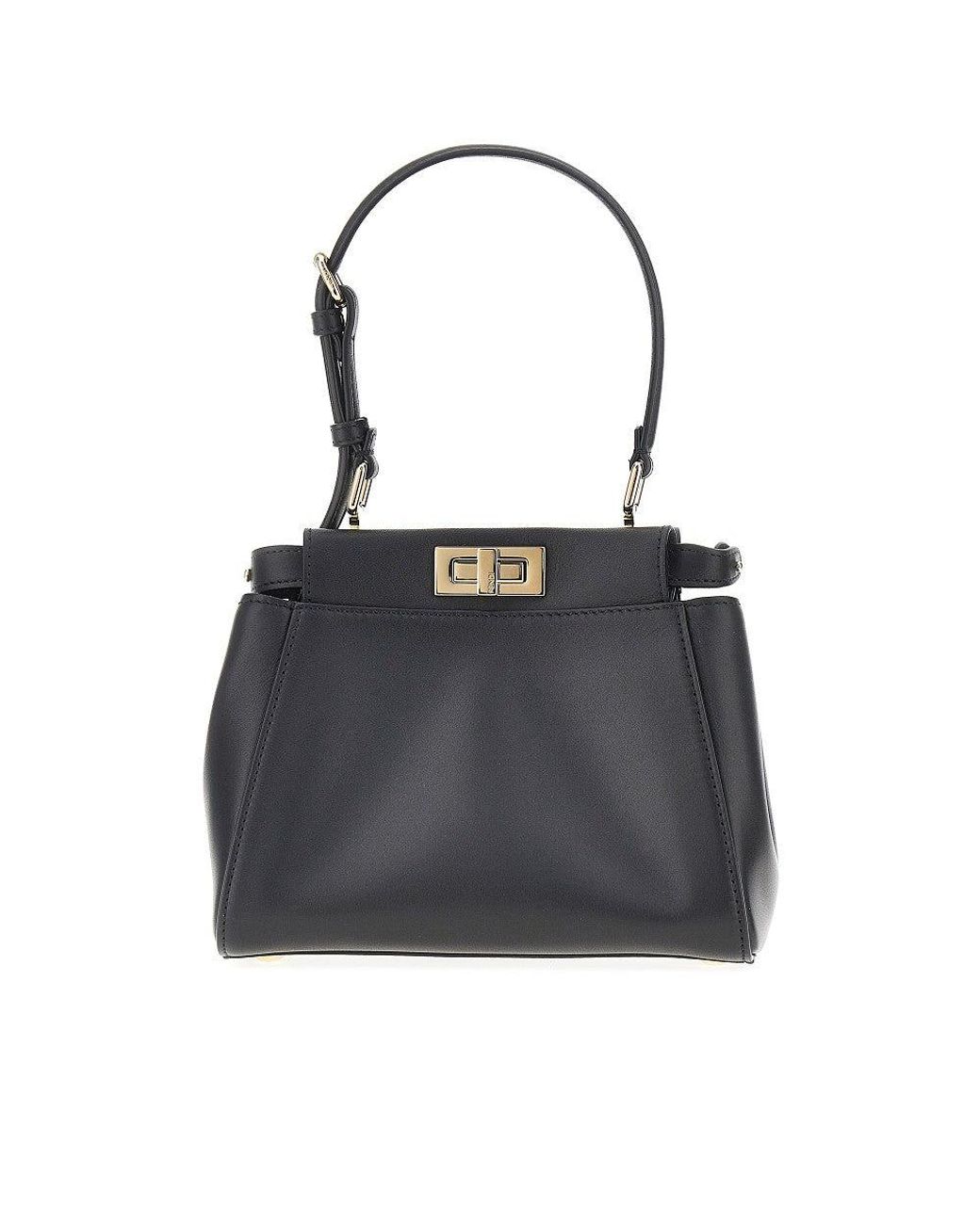 Fendi Black My Peekaboo Leather Mini Bag