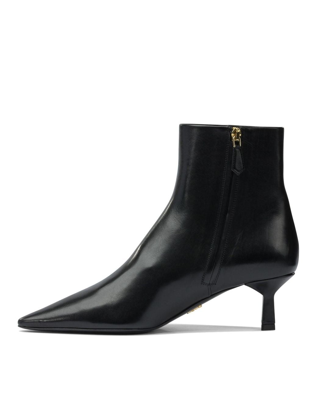 Prada Black Logo Leather Ankle Boots 30 Mm