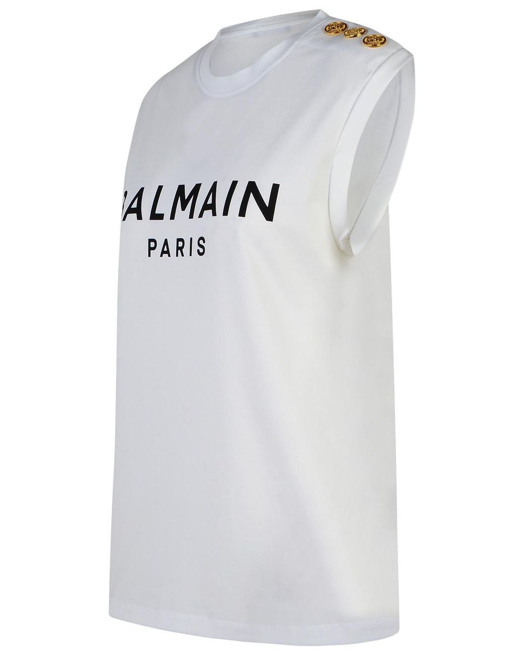 Balmain Gray Cotton Tank Top
