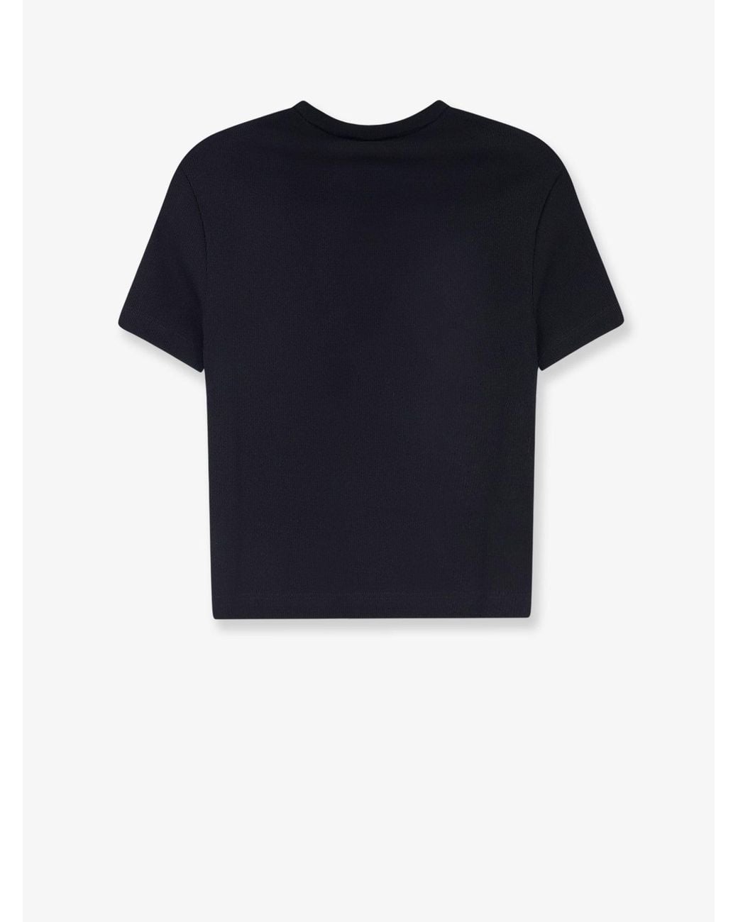 Fendi Blue Cropped Stretch Cotton T-Shirt