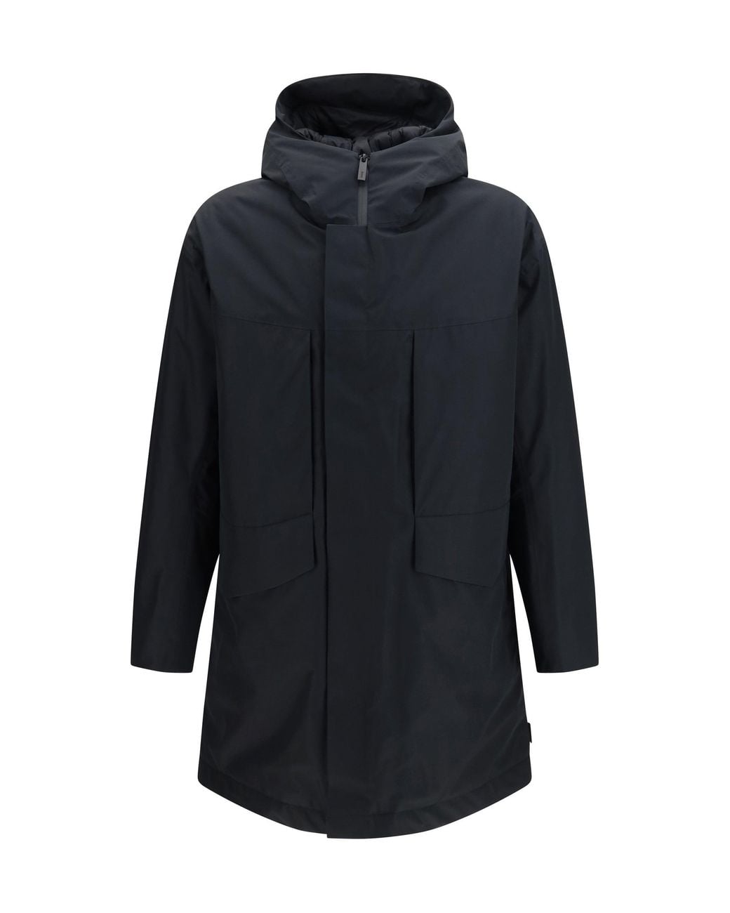 Laminar Blue Gore-Tex Short Parka Nero for men