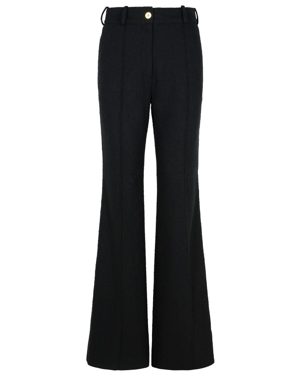 Patou Blue Wool Blend Flare Pants