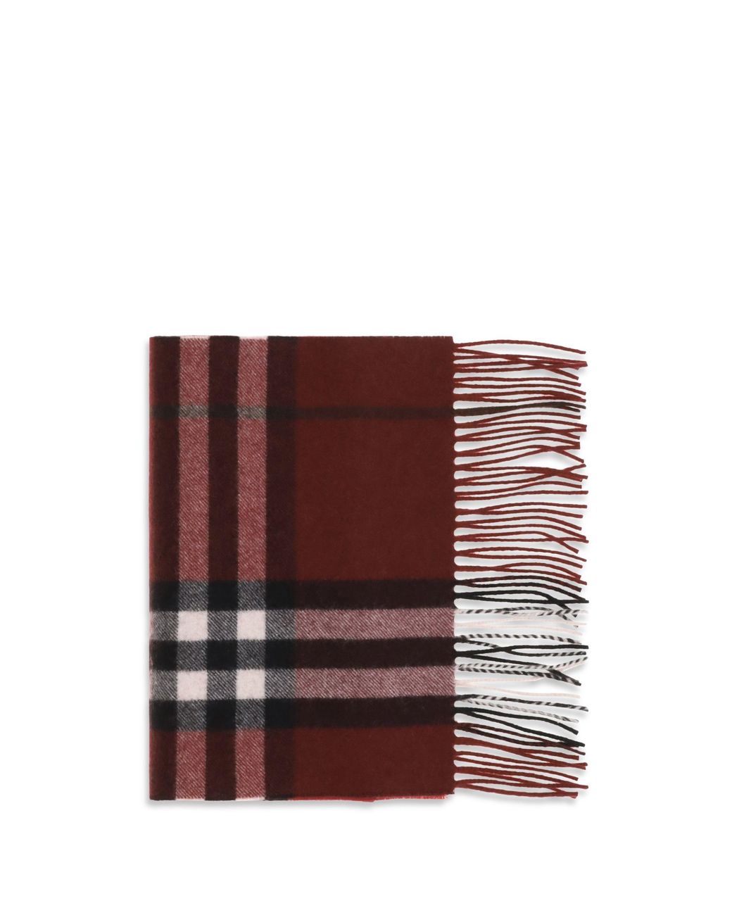 Burberry Red Cashmere Check Scarf Oxblood