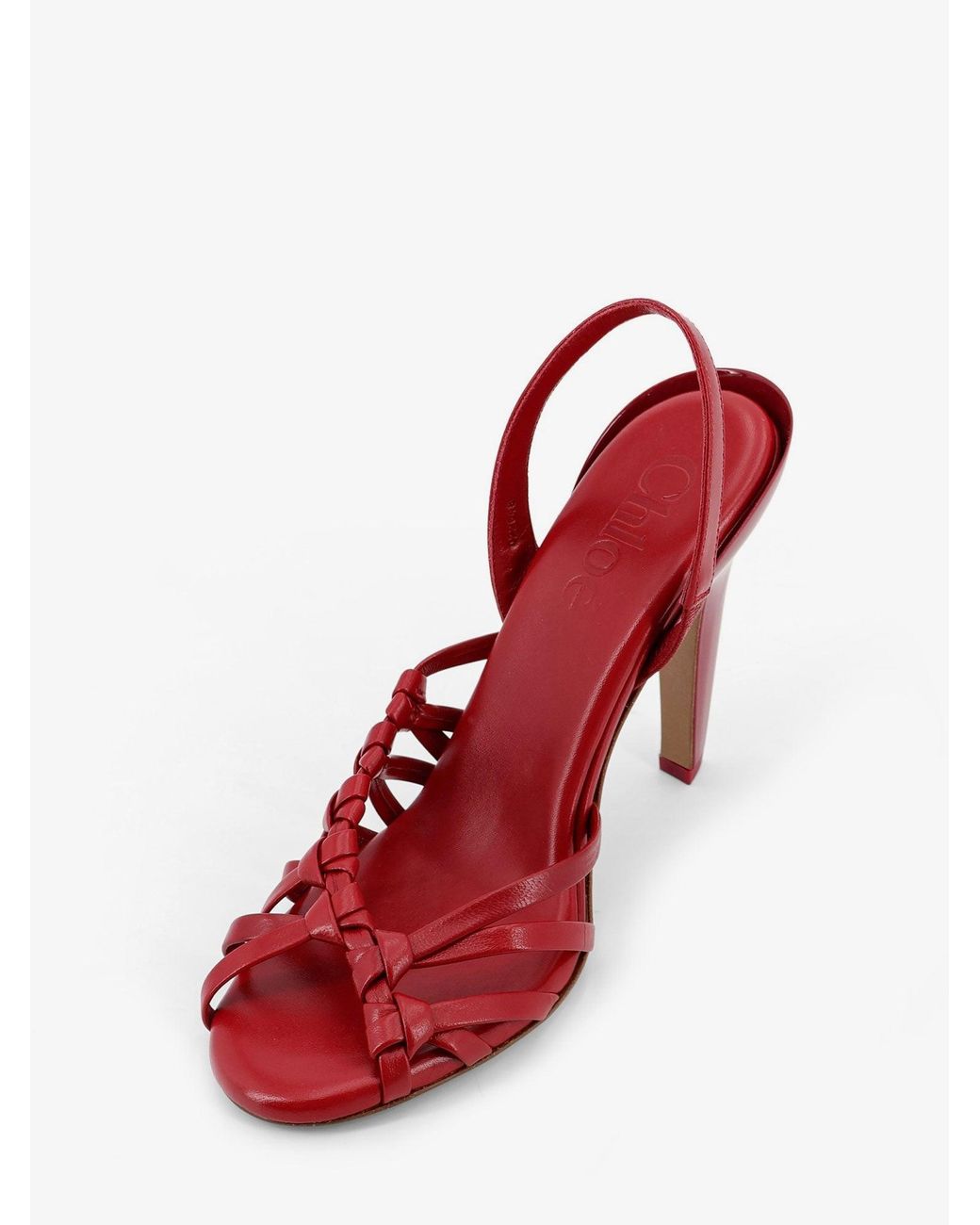 Chloé Red Estra Leather Sandals