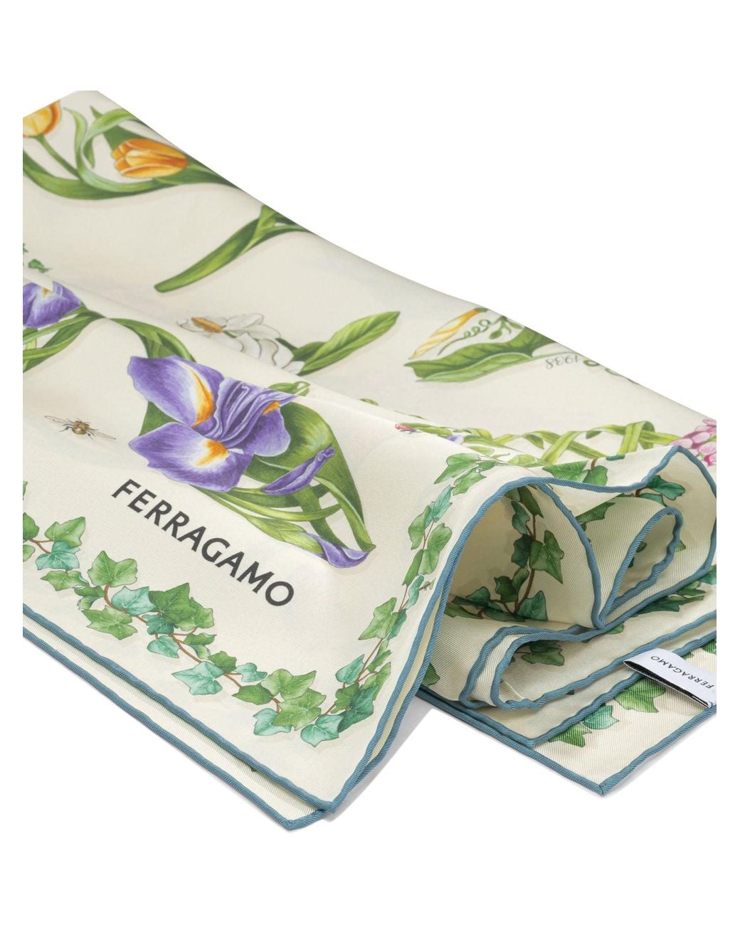 Ferragamo Green "Eden Shoes" Silk Scarf