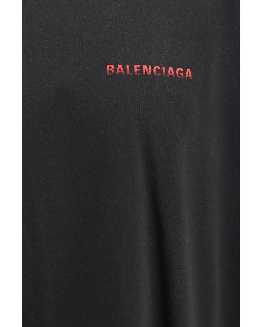Balenciaga Black Cotton Logo T-Shirt for men