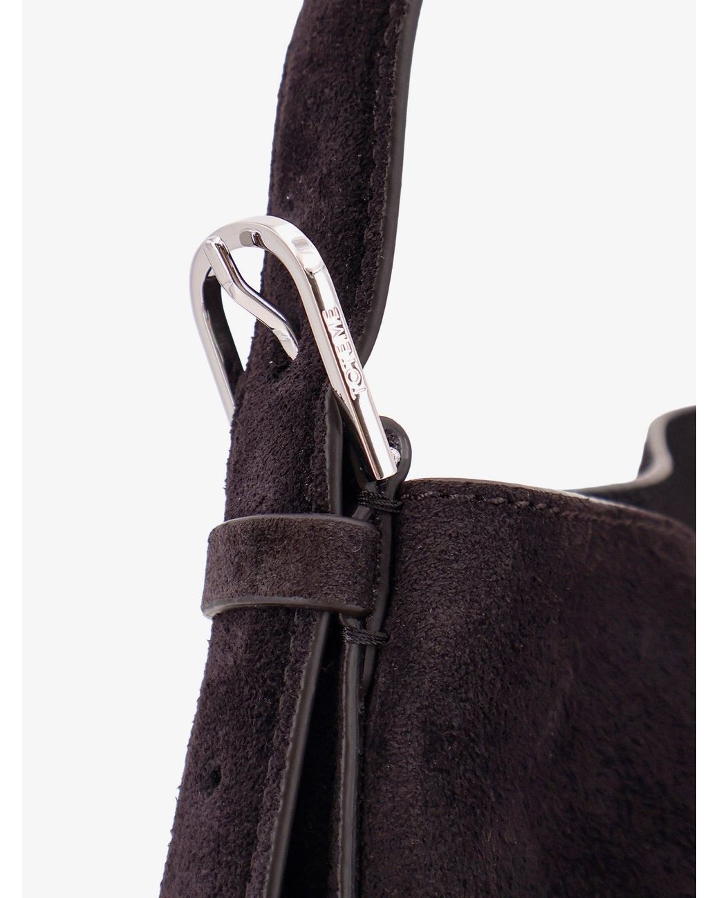 Totême Blue Medium Belted Suede Shoulder Bag