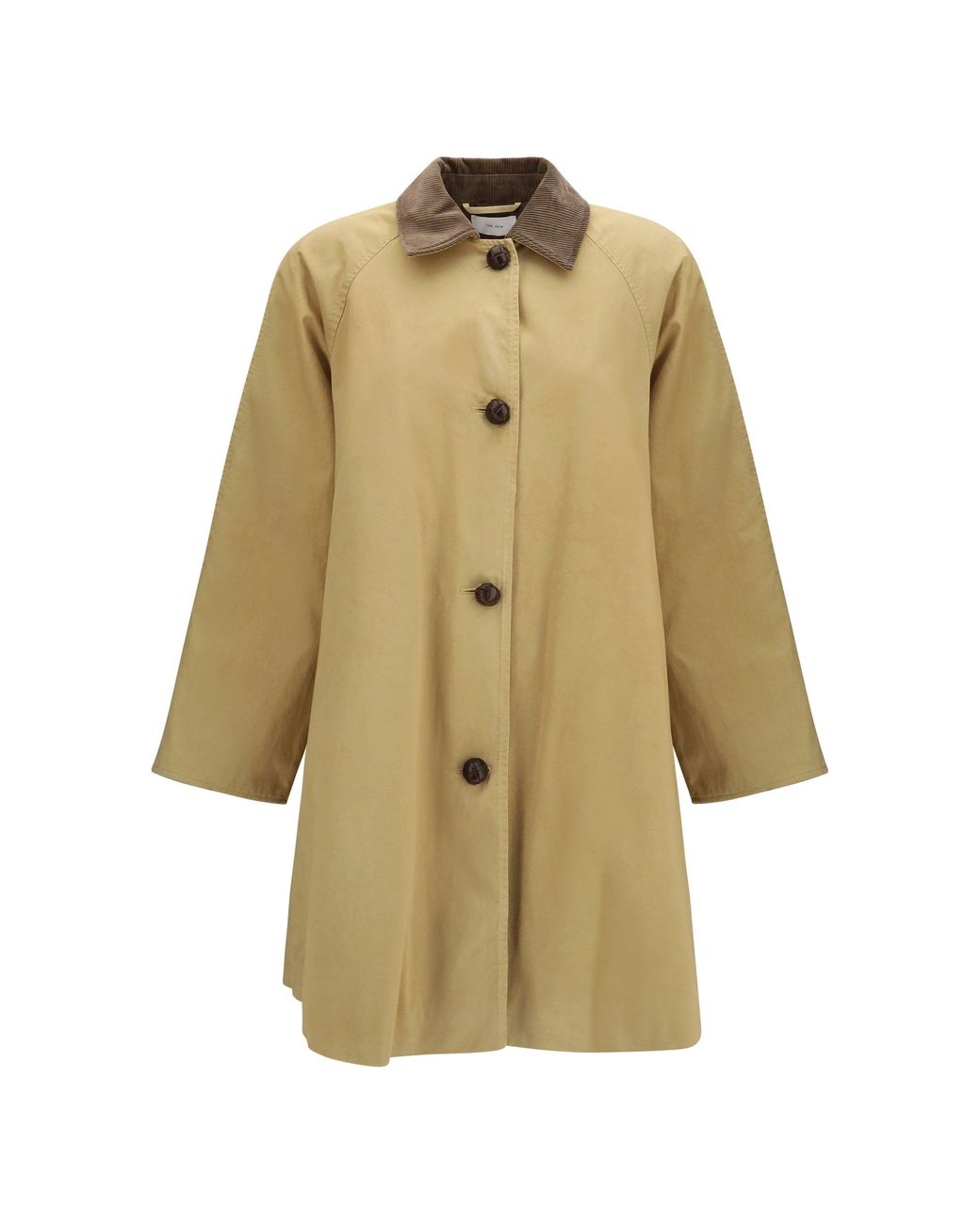 The Row Natural Ina Cotton Gabardine Coat Tobacco