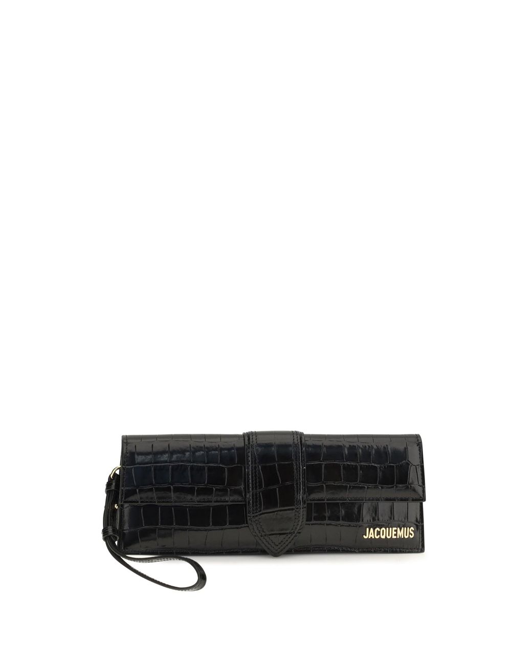 Jacquemus Black Crocodile-Effect Bambino Pouch