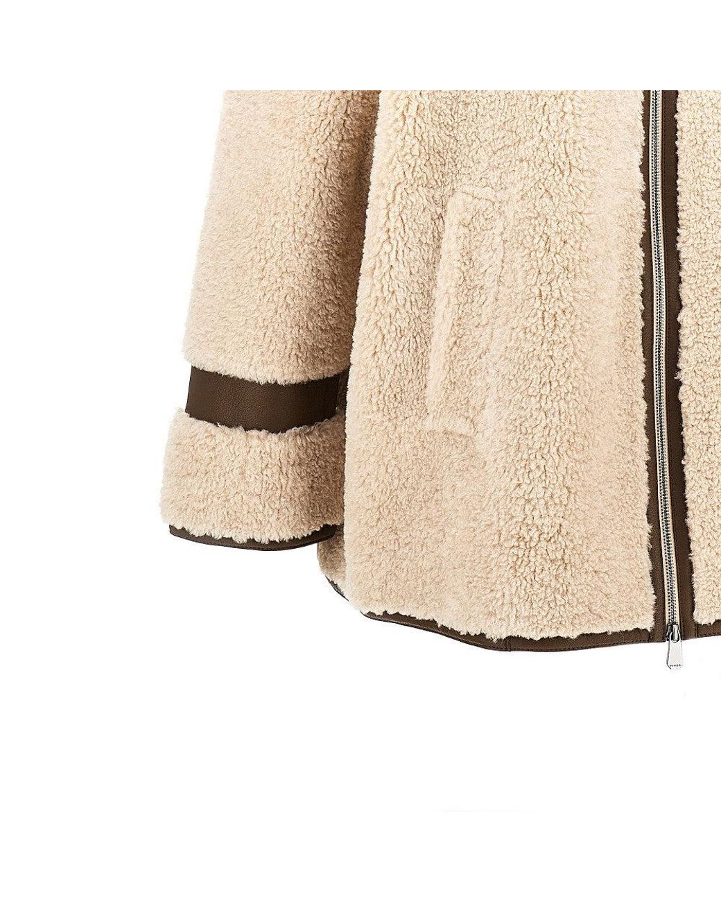 Pinko Natural Faux Shearling Oversized Jacket