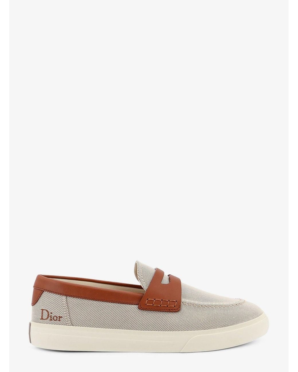 Dior White Dior Chester Dioriviera Canvas And Leather Loafers for men