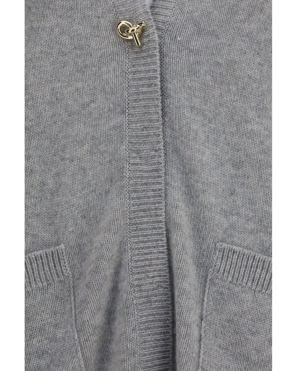 Fabiana Filippi Gray Cashmere Cardigan Granito