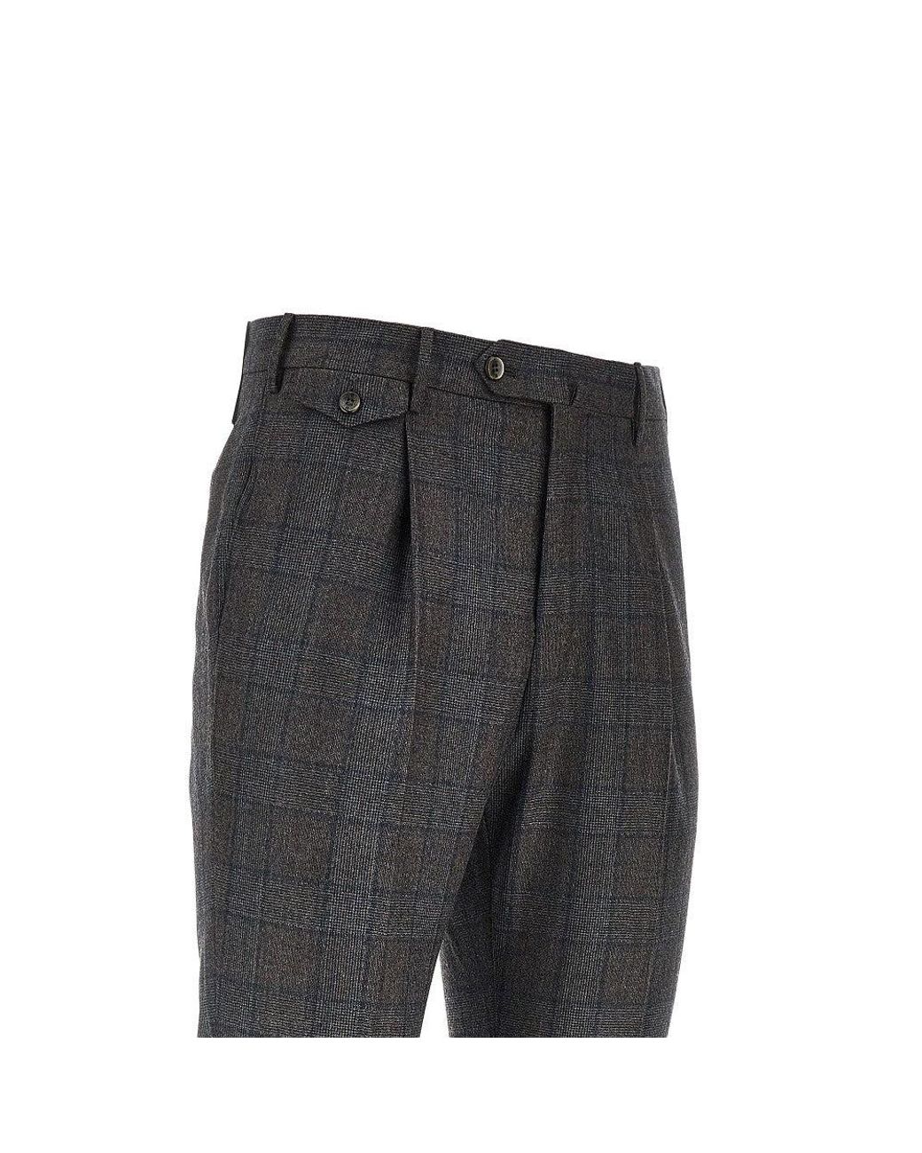 PT Torino Gray 'Gentleman Fit' Wool And Cashmere Pants for men