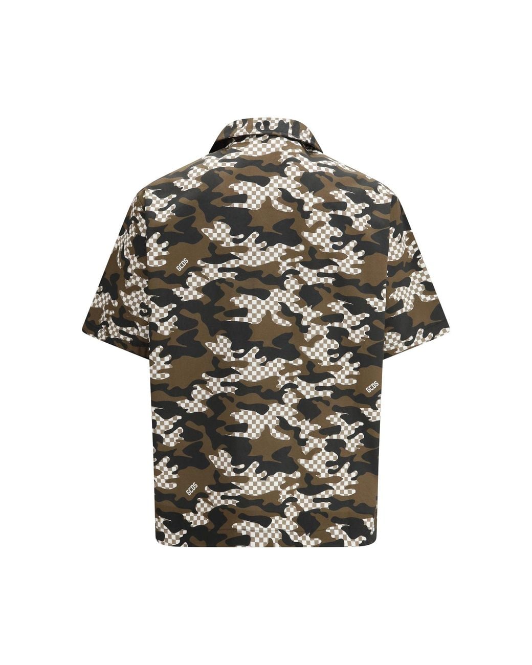Gcds Gray Shirt Checked Camo for men