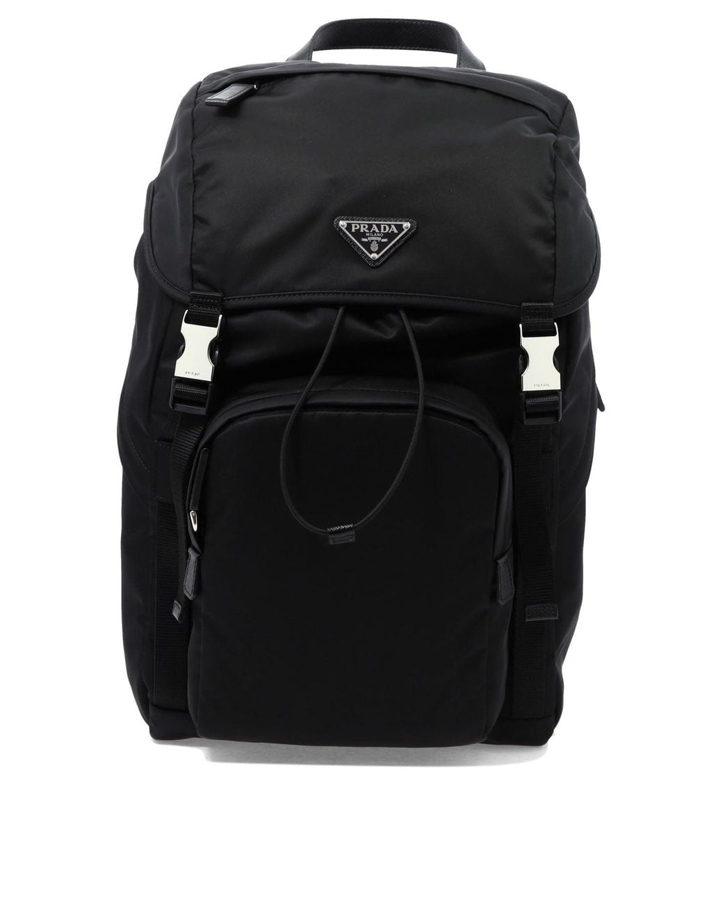 Prada Black Re-Nylon And Saffiano Backpack for men