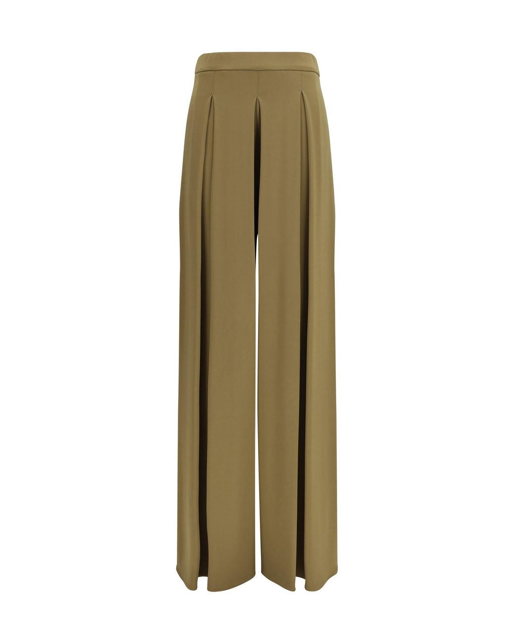Max Mara Pure Green Viscose Technical Jersey Pants Deserto