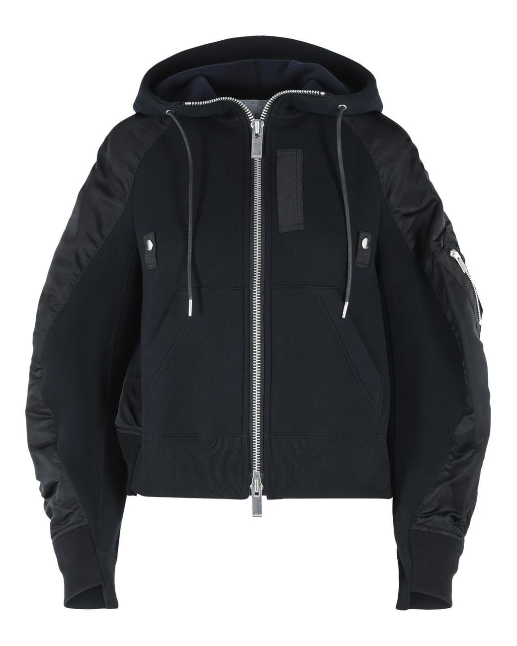 Sacai Black Cotton Blend Hoodie