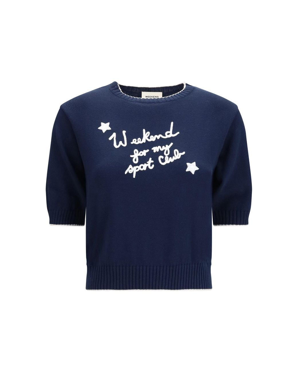 Weekend by Maxmara Blue Cotton Knit Sweater