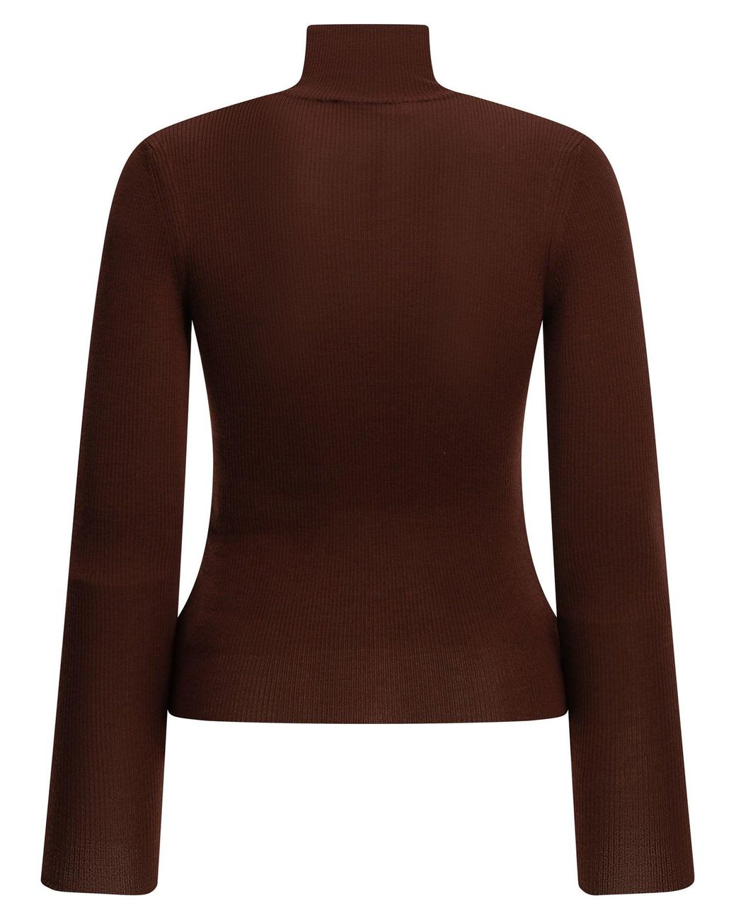 Max Mara Brown Virgin Wool Turtleneck Sweater
