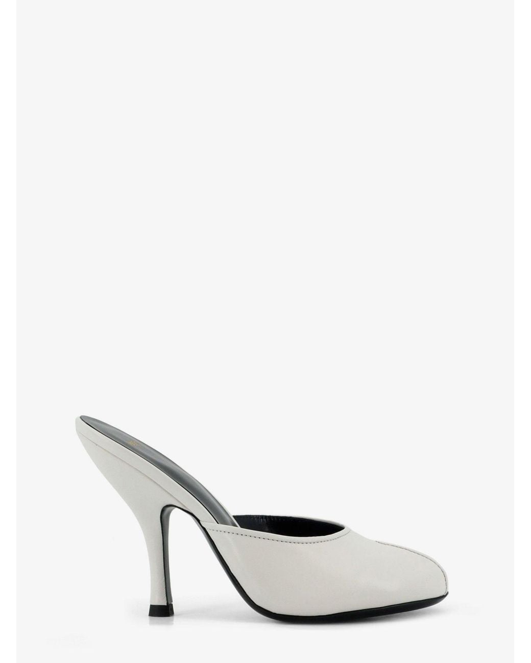 Jude White Leather Date Mule Sandals