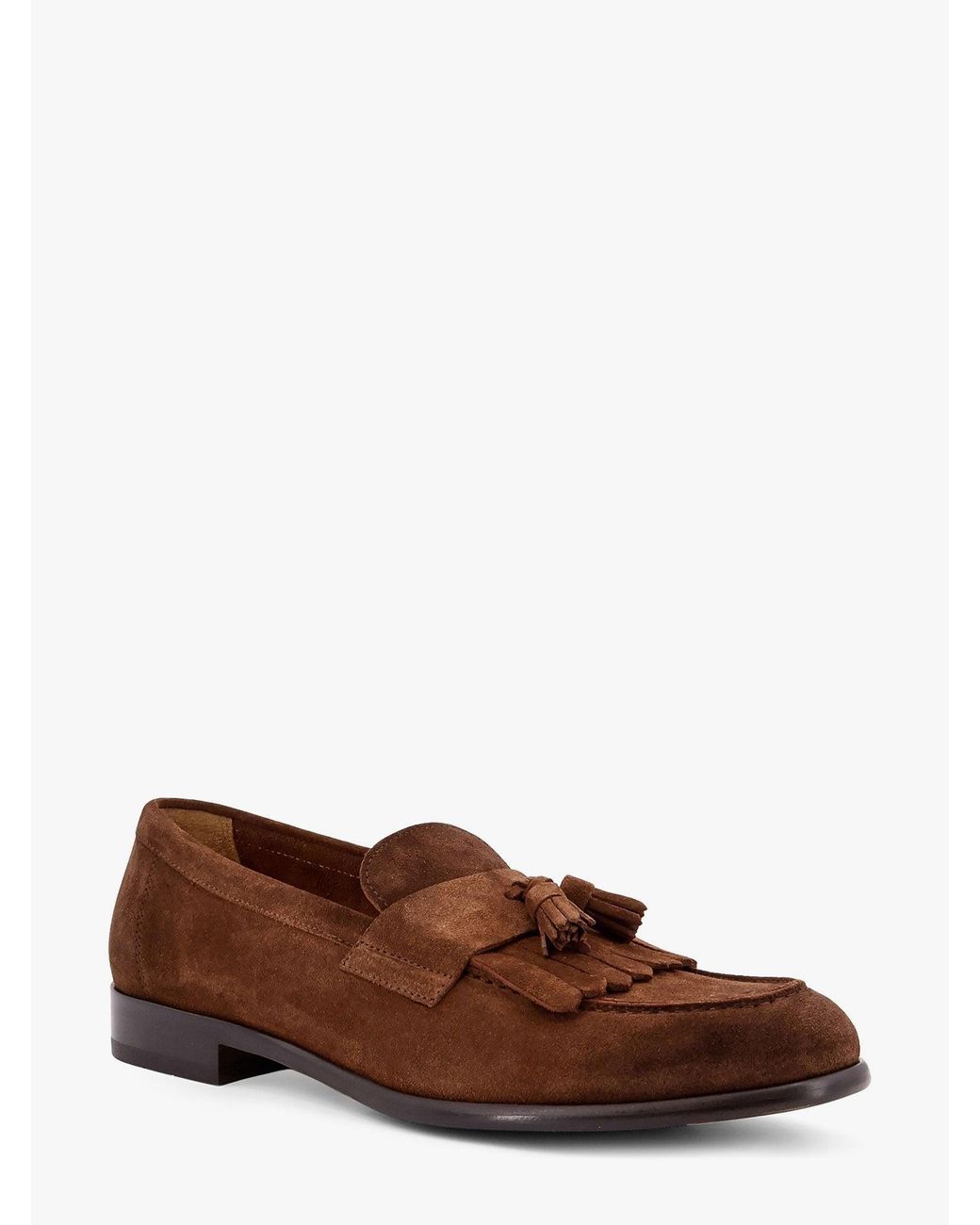 Doucal's Brown Suede Loafers With Tassels for men