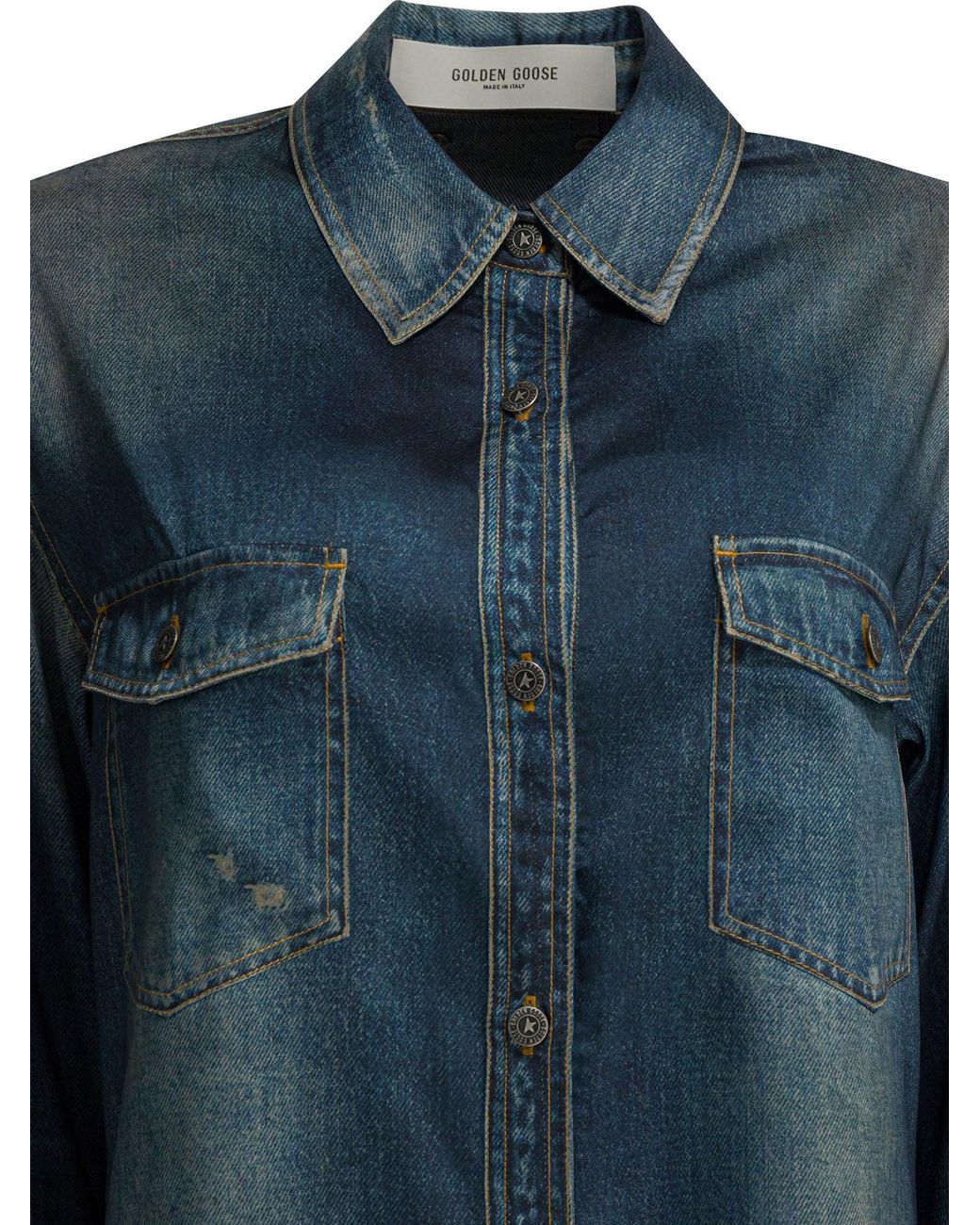 Golden Goose Deluxe Brand Blue Denim Overshirt Jacket