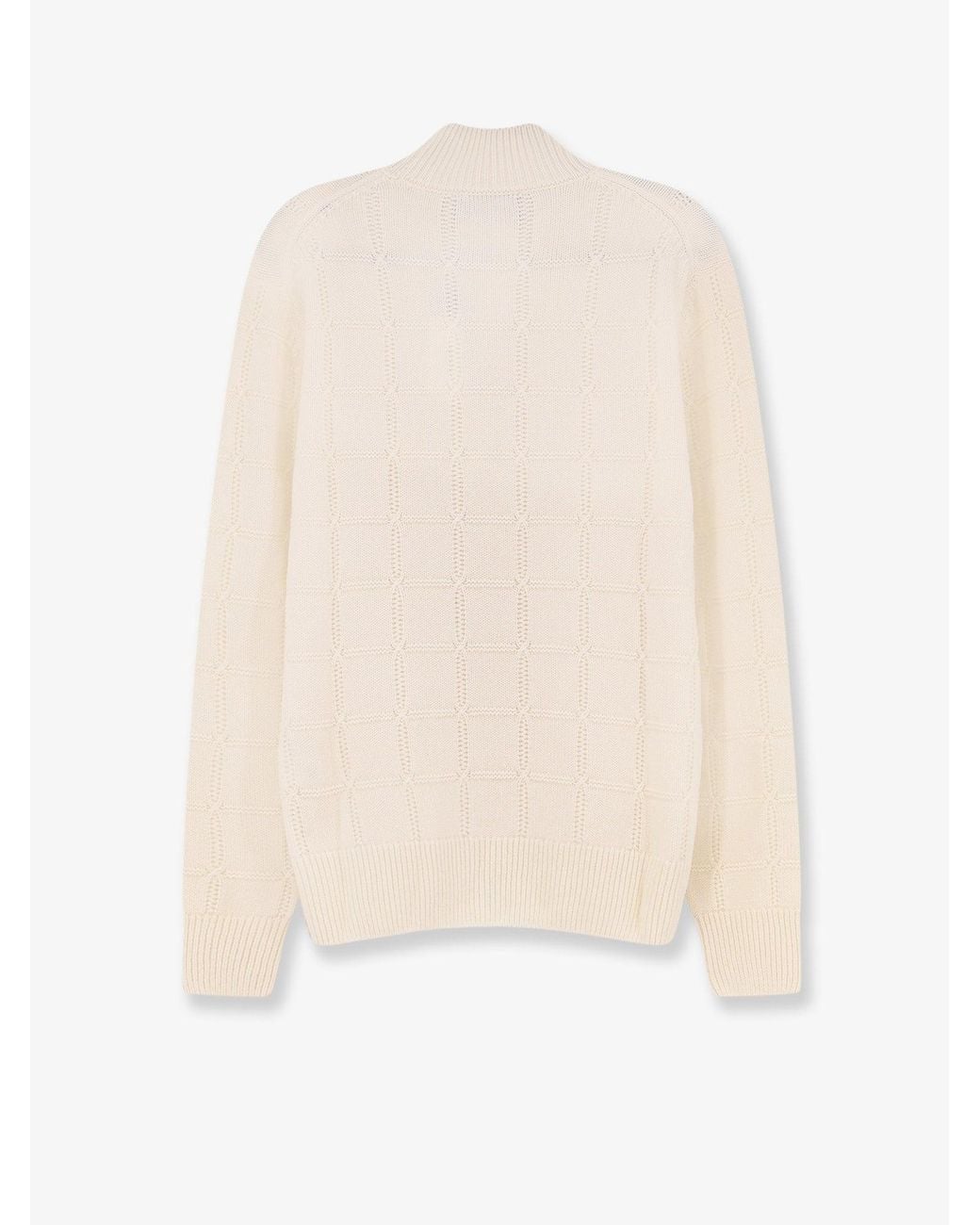 Boss White Fredo Wool And Cashmere Sweater for men
