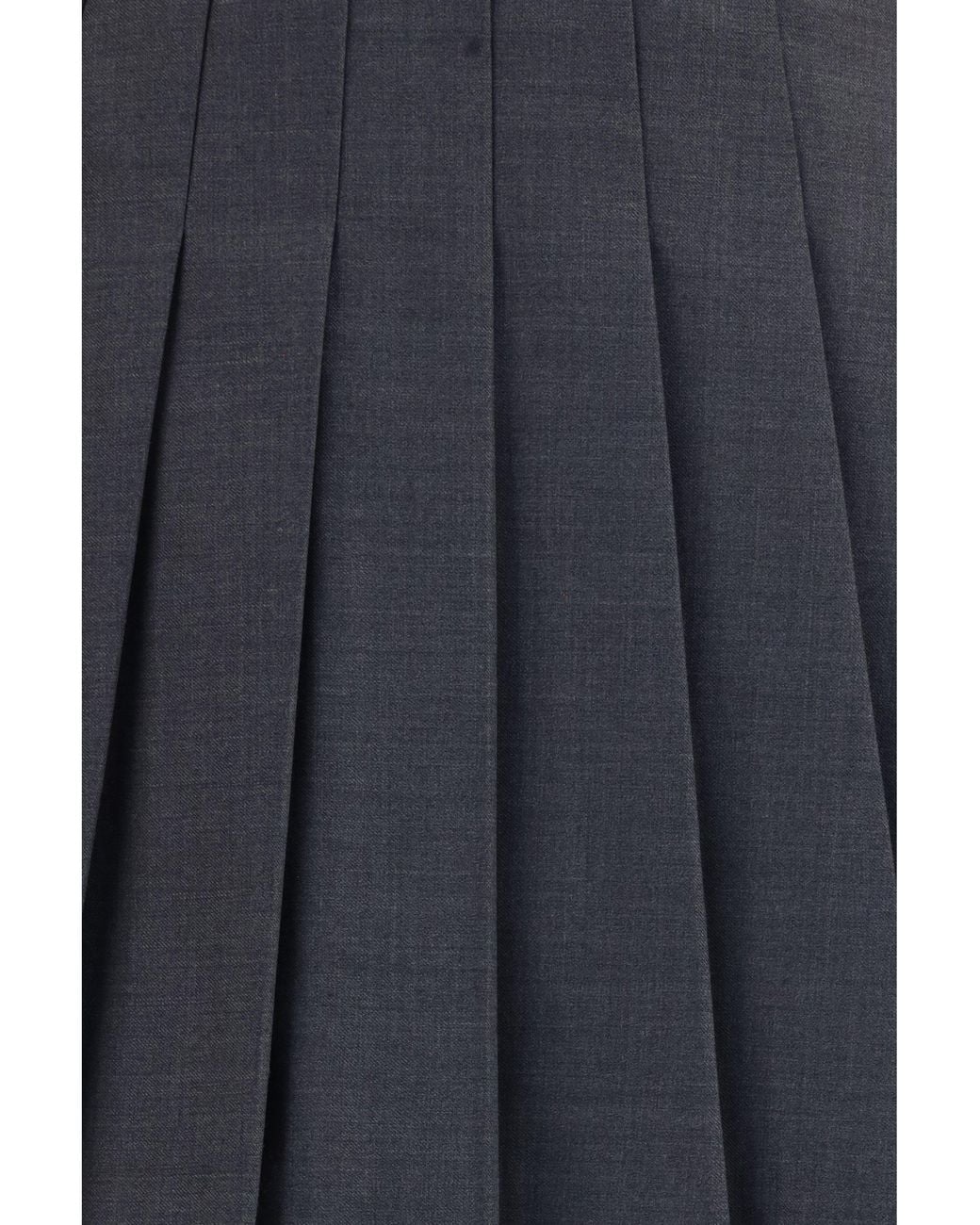 Self-Portrait Gray Pleated Mini Skirt