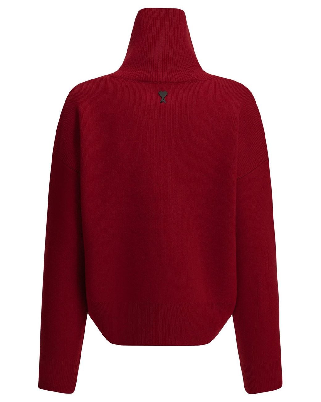 AMI Red Wool Turtleneck Sweater