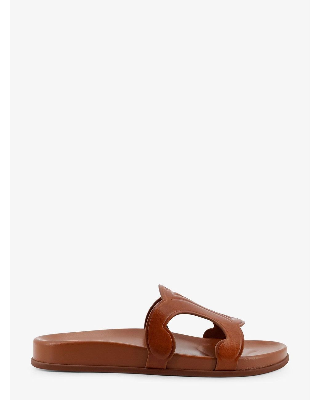Céline Brown Triomphe Leather Sandals