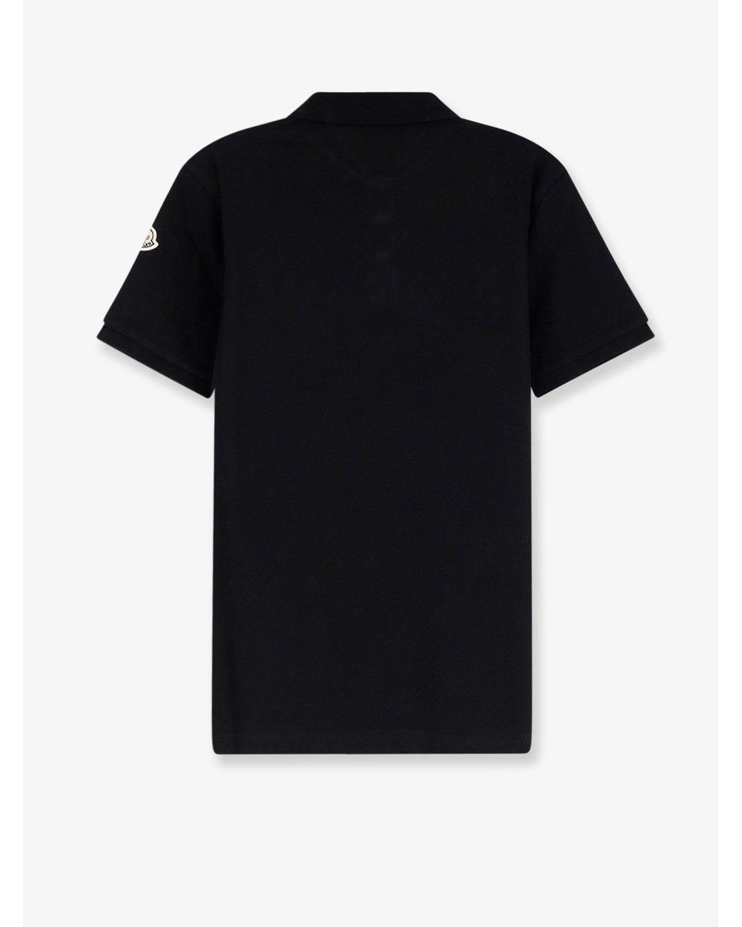 Moncler Black Cotton Pique Polo Shirt for men